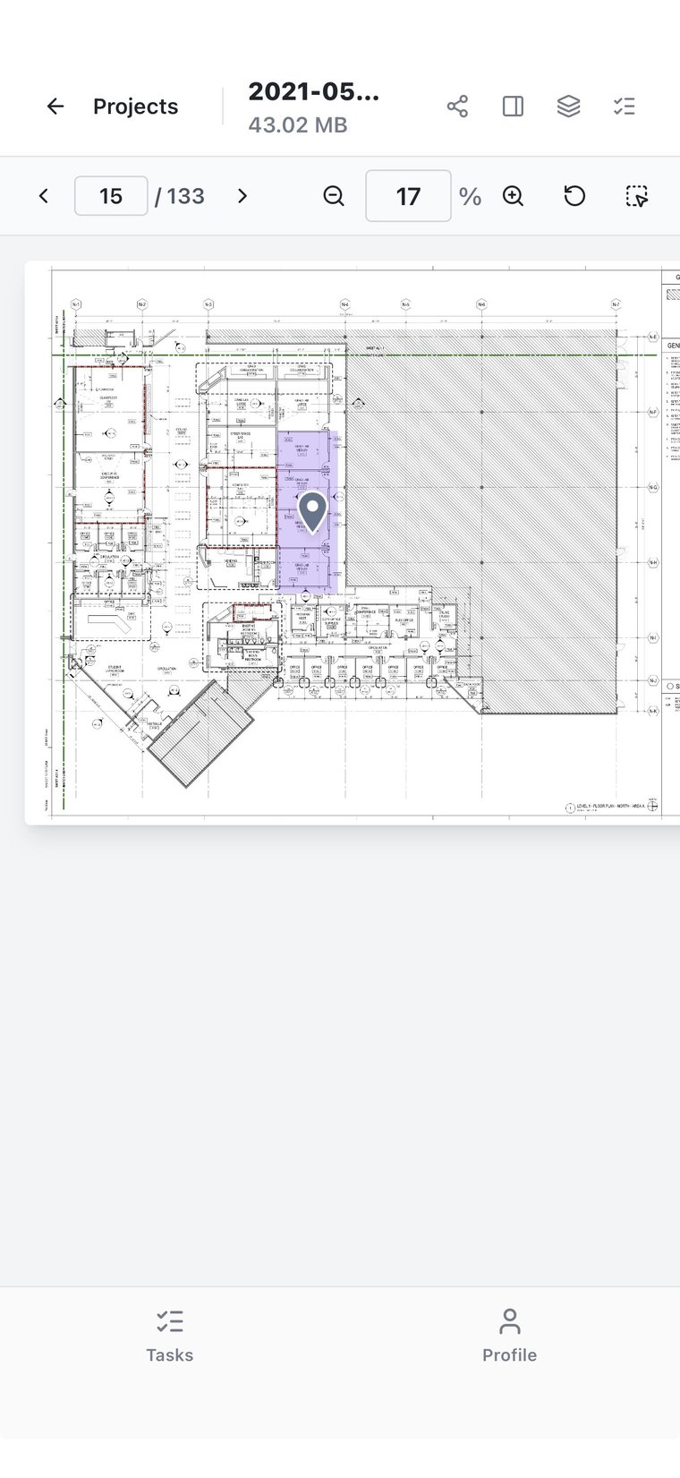 The same job open on a phone.
